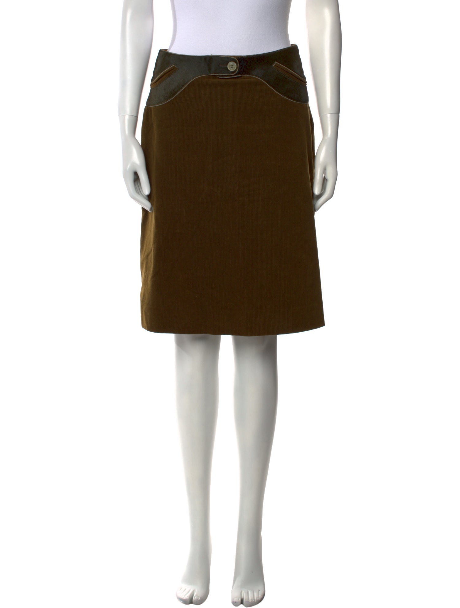 Nina Ricci Corduroy Knee-Length Skirt