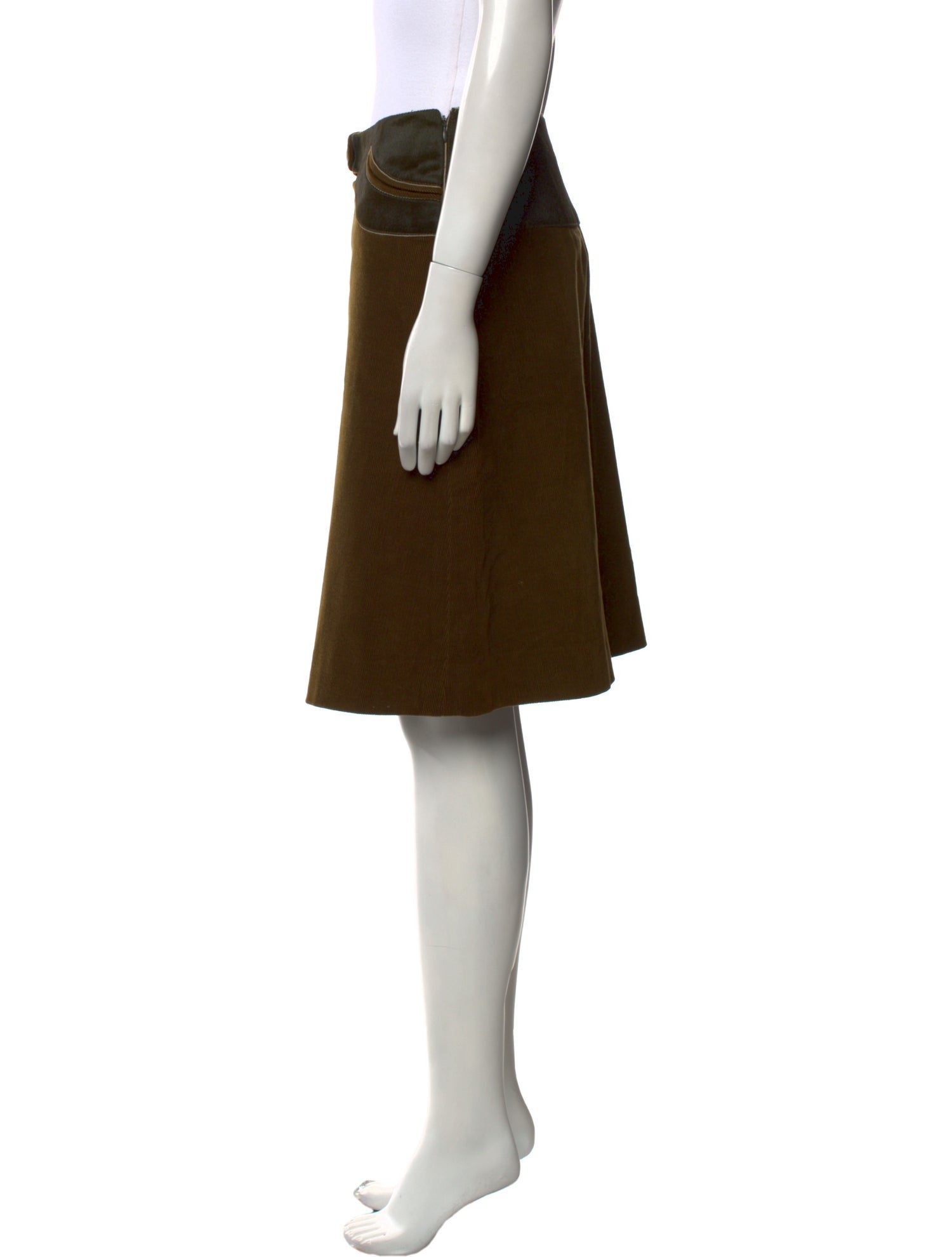 Nina Ricci Corduroy Knee-Length Skirt