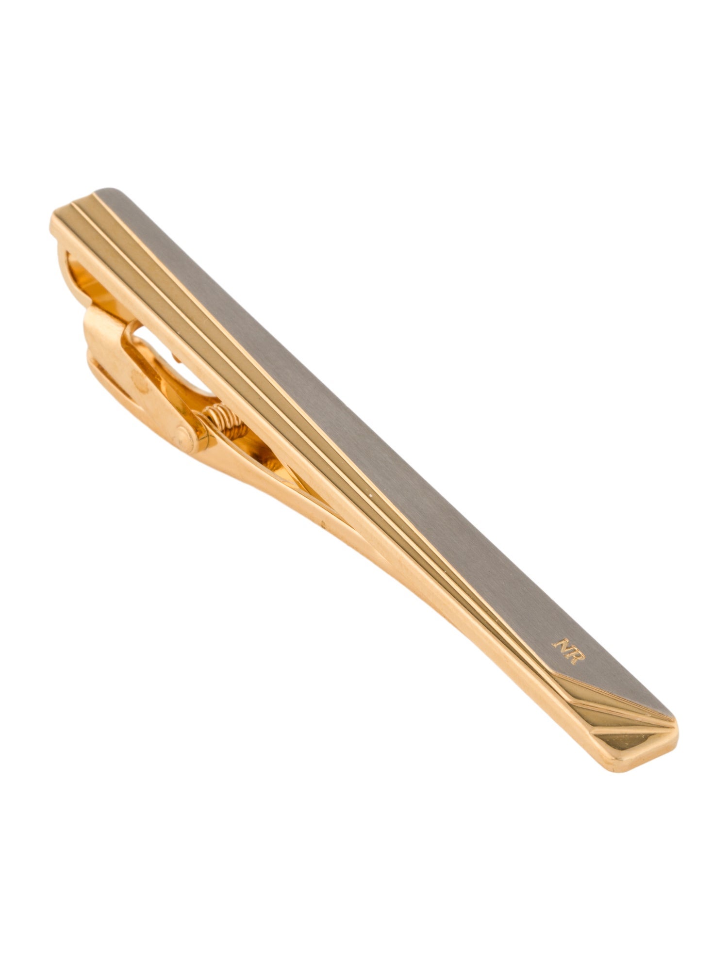 Nina Ricci Two - Tone Logo Tie Clip