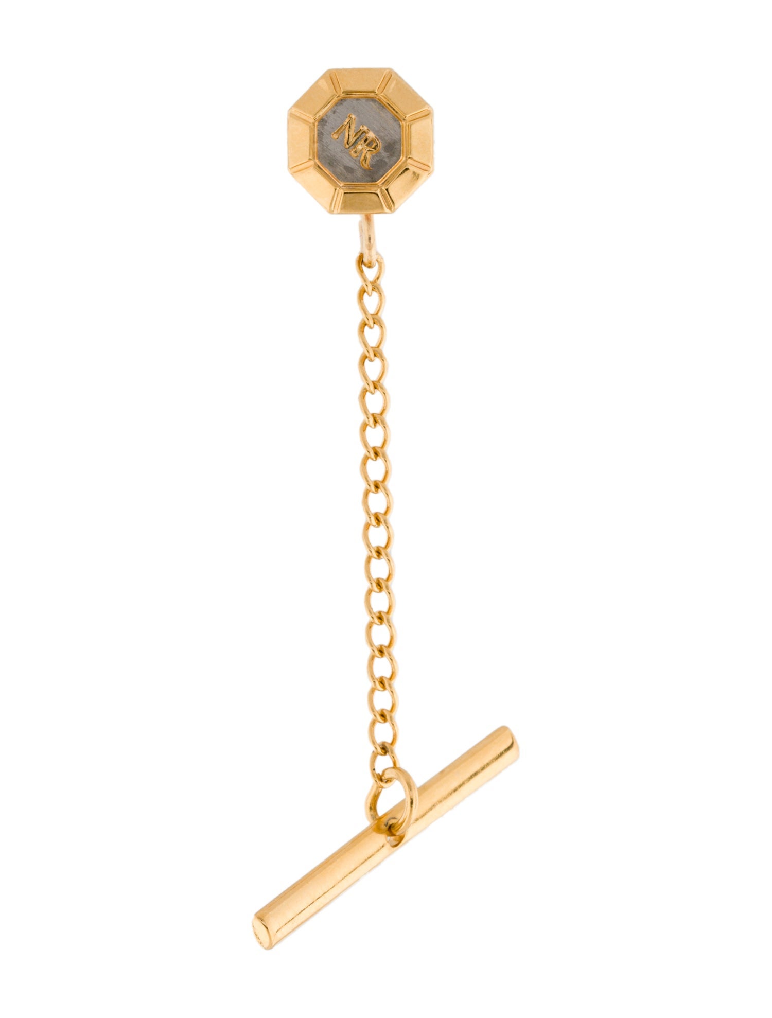 Nina Ricci Vintage Logo Tie Pin W/ Chain