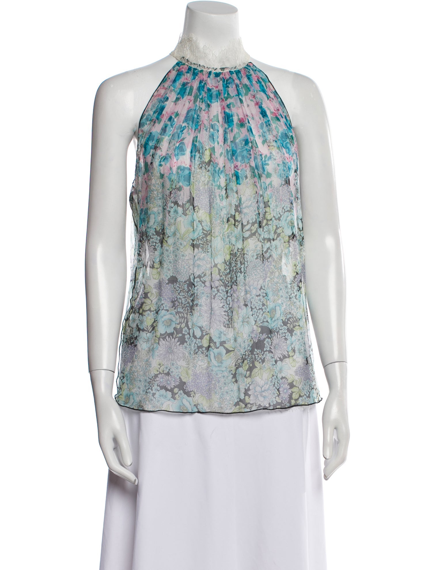 Nina Ricci Silk Floral Print Blouse