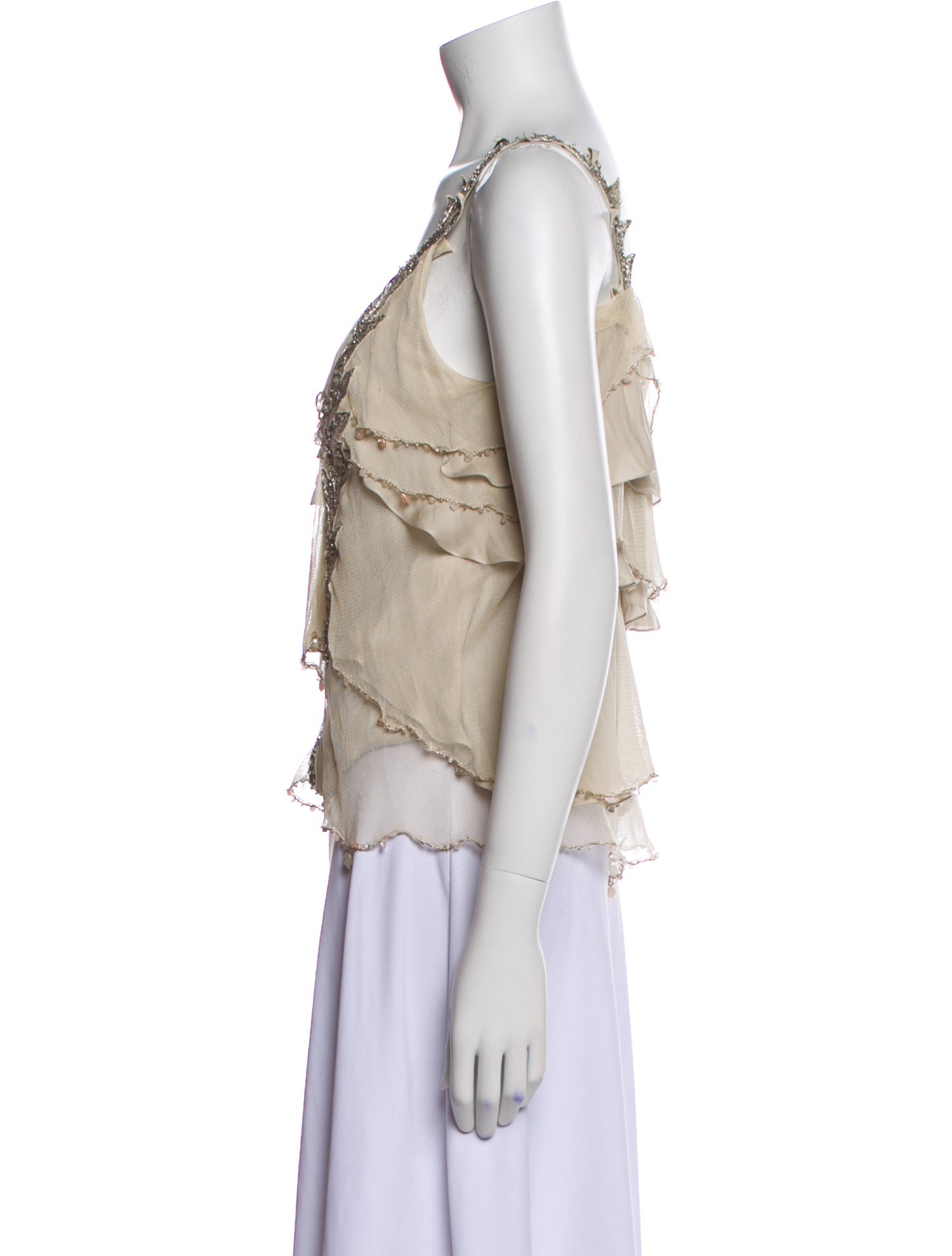 Nina Ricci Scoop Neck Sleeveless Blouse