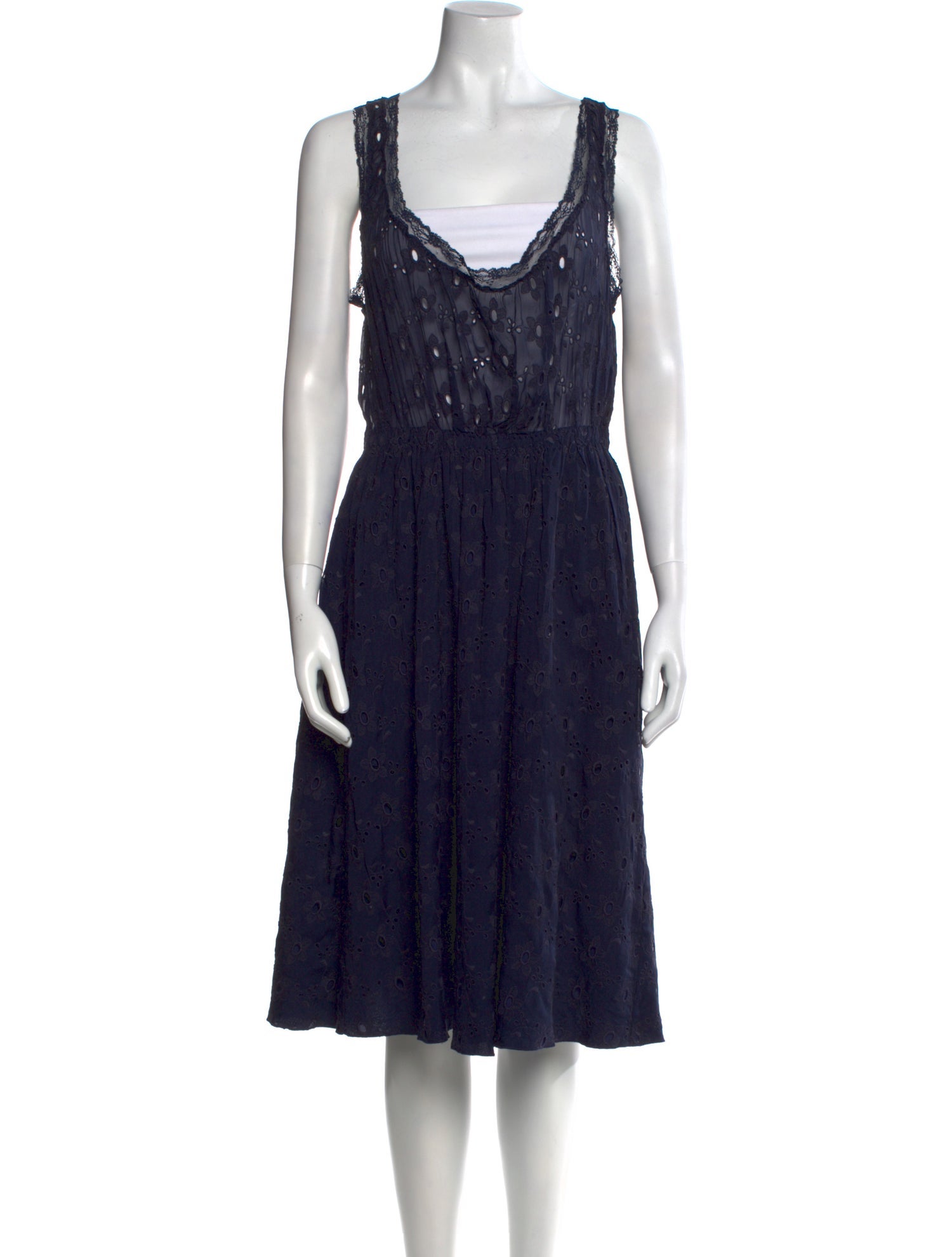 Nina Ricci Scoop Neck Midi Length Dress