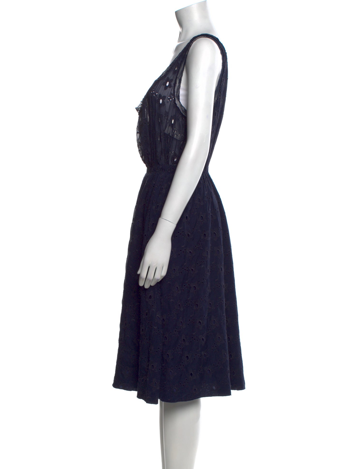 Nina Ricci Scoop Neck Midi Length Dress