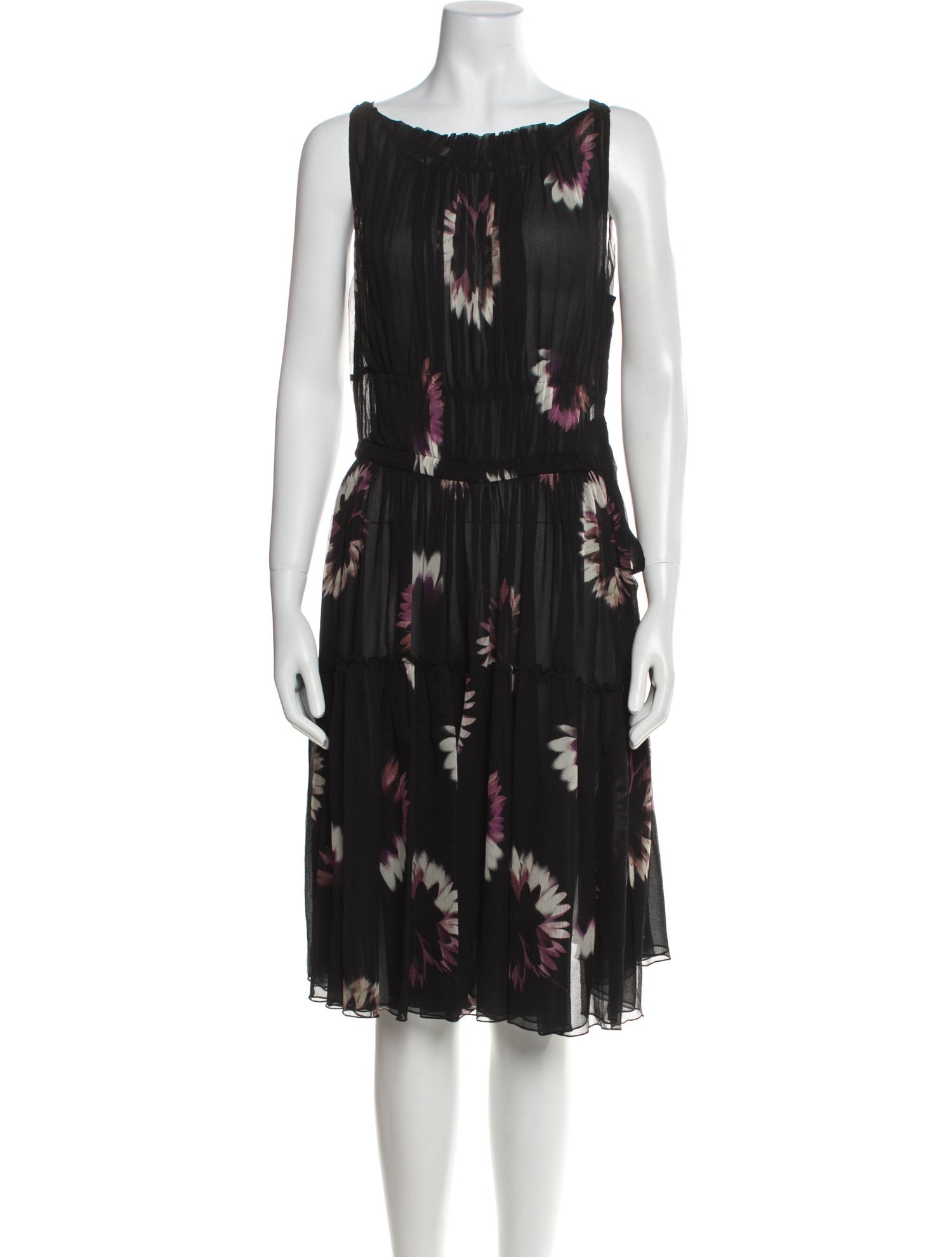 Nina Ricci Floral Print Knee-Length Dress