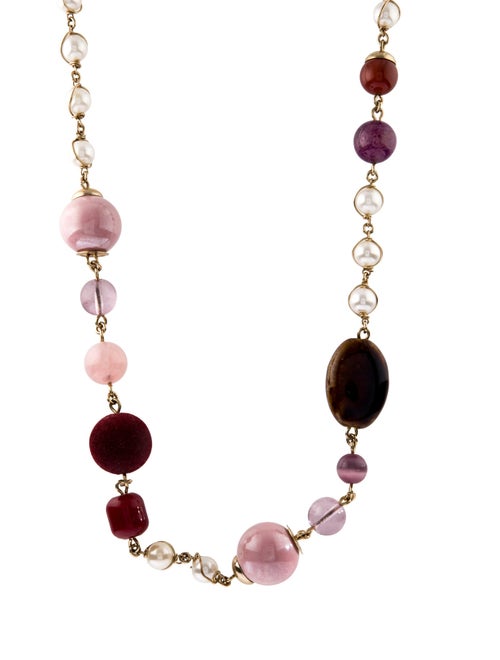 Nina Ricci Faux Pearl & Bead Strand Necklace