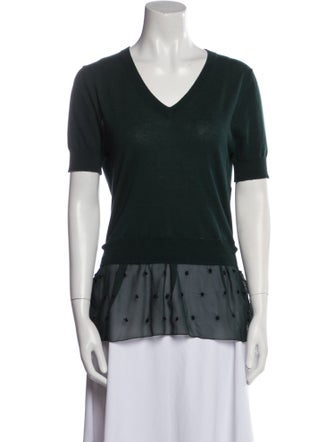 Nina Ricci Cashmere V-Neck T-Shirt