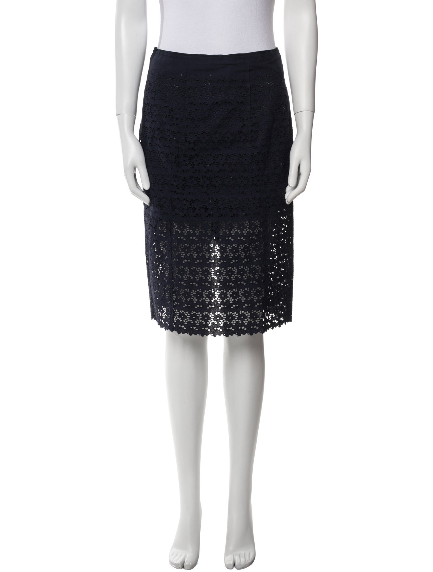Nina Ricci Lace Trim Embellishment Knee-Length Skirt