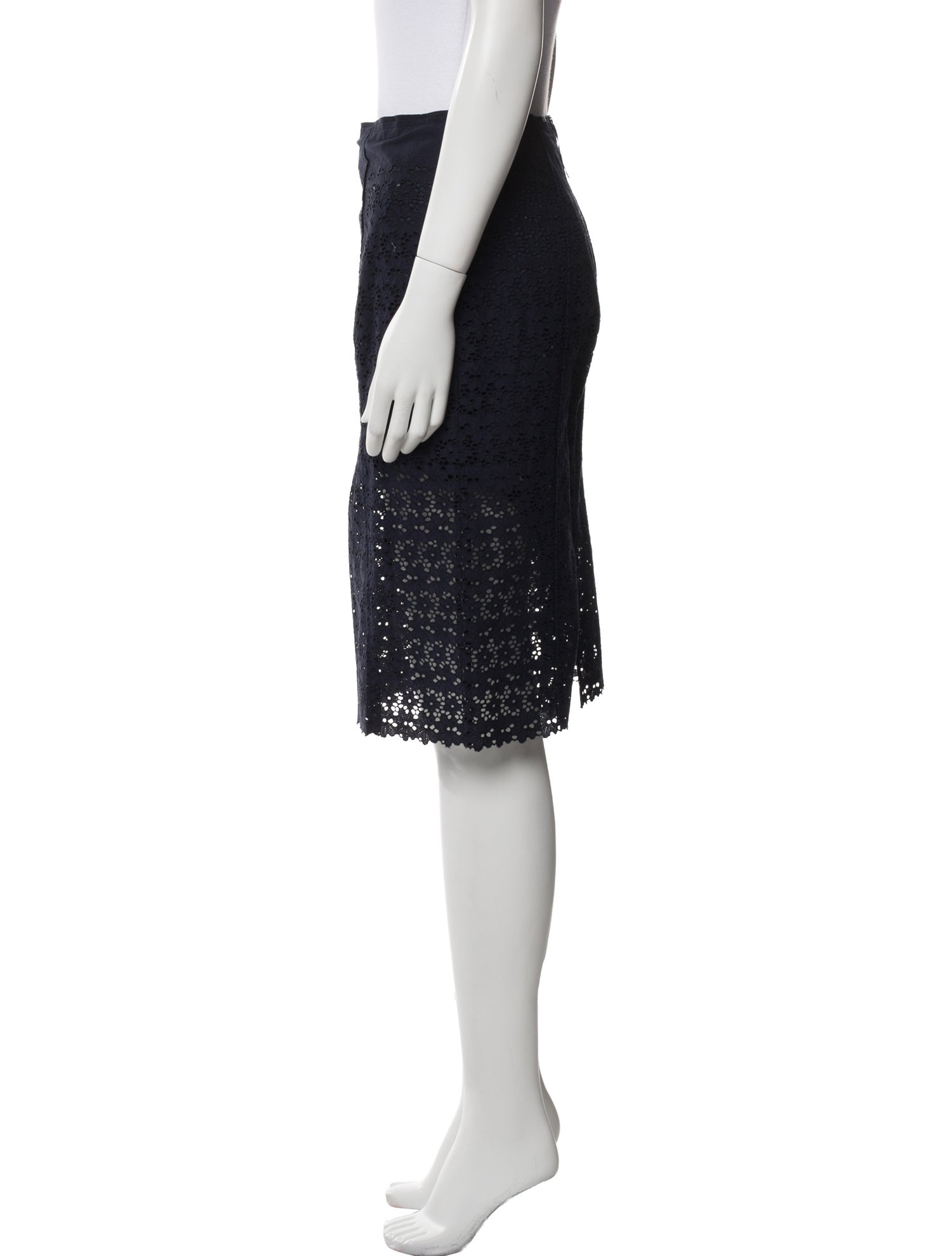 Nina Ricci Lace Trim Embellishment Knee-Length Skirt
