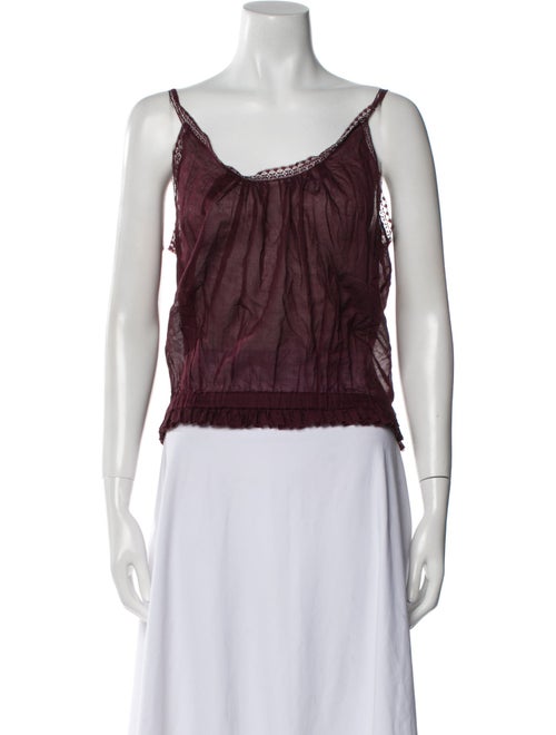 Nina Ricci Scoop Neck Sleeveless Crop Top