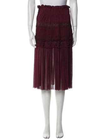 Nina Ricci Ruffle Embellishment Knee-Length Skirt