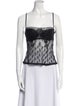 Nina Ricci Lace Pattern Square Neckline Crop Top