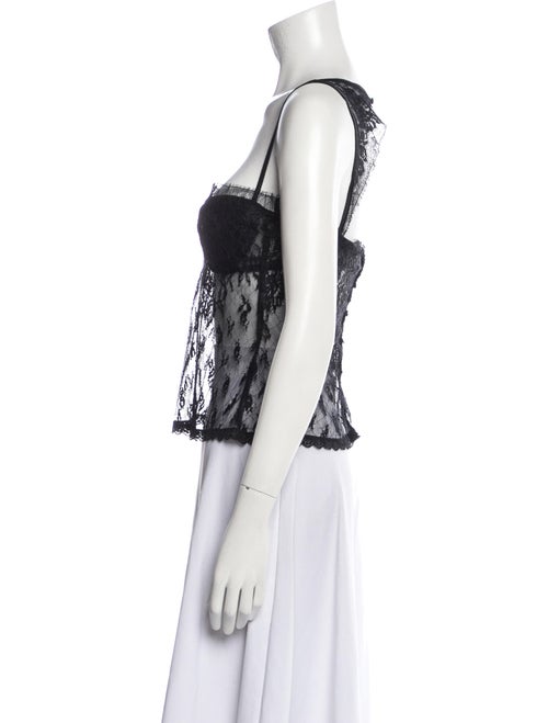 Nina Ricci Lace Pattern Square Neckline Crop Top