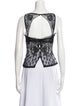 Nina Ricci Lace Pattern Square Neckline Crop Top