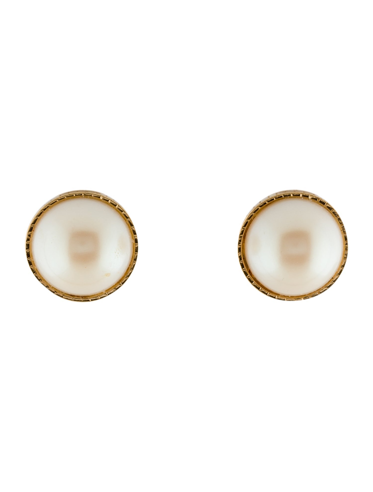 Nina Ricci Faux Pearl Round Clip-On Earrings