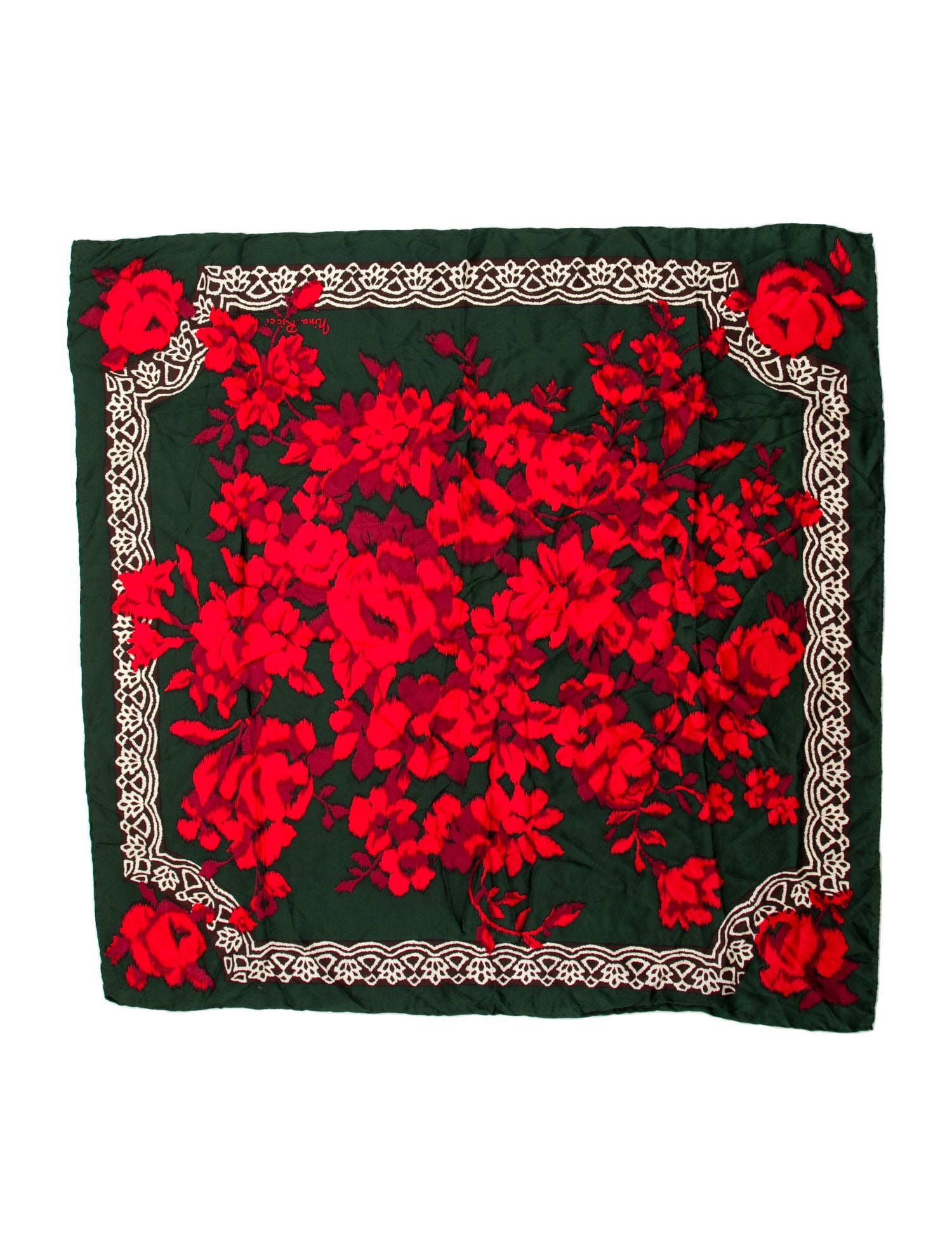 Nina Ricci Silk Floral Print Scarf