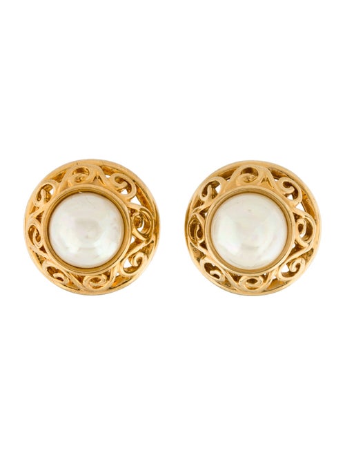 Nina Ricci Faux Pearl Clip-On Earrings