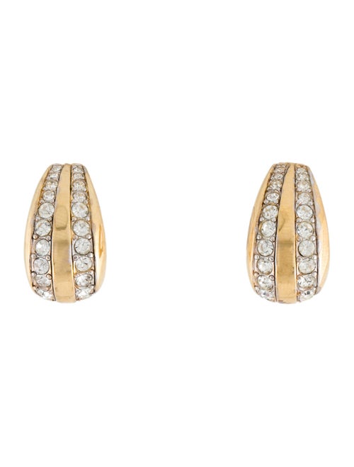 Nina Ricci Crystal Clip-On Hoop Earrings