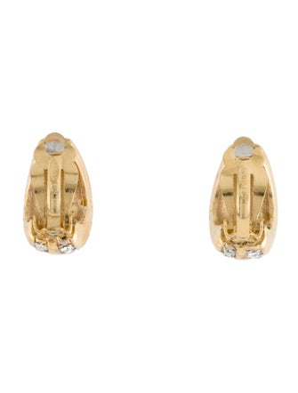Nina Ricci Crystal Clip-On Hoop Earrings