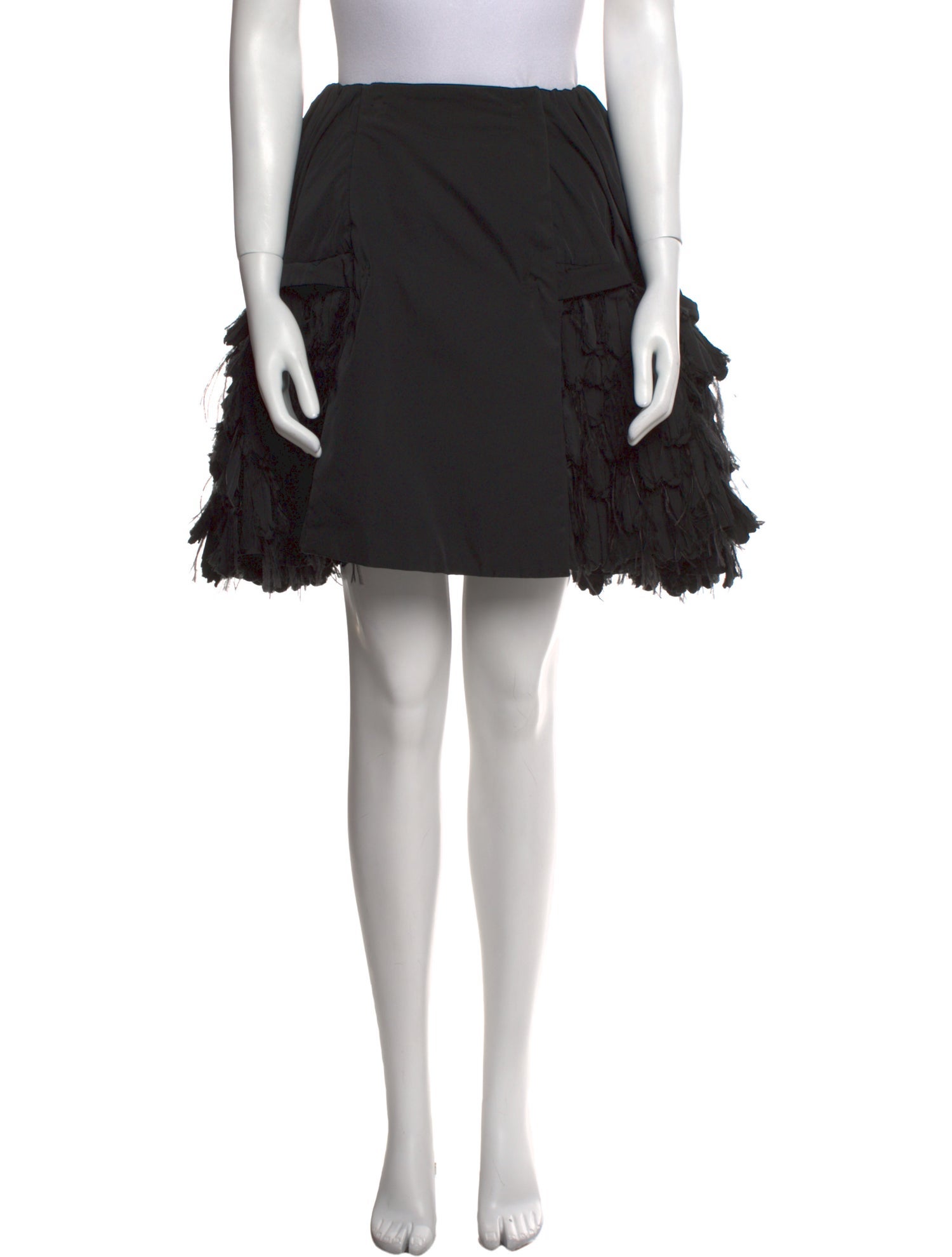 Nina Ricci Feather Trim Knee-Length Skirt