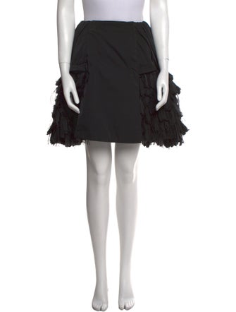 Nina Ricci Feather Trim Knee-Length Skirt