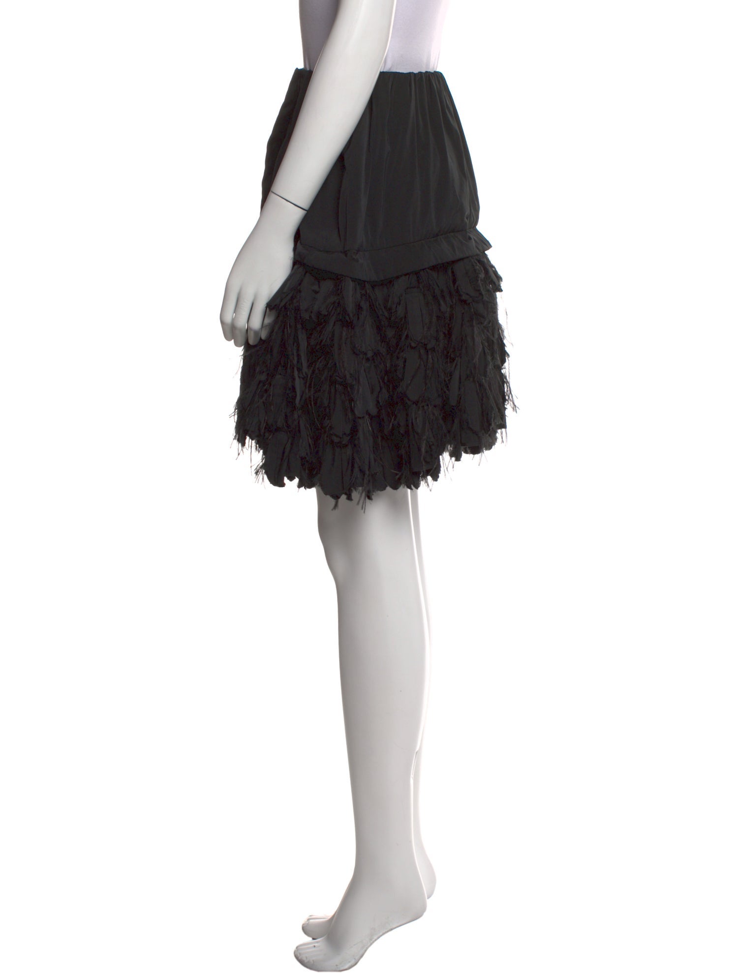 Nina Ricci Feather Trim Knee-Length Skirt