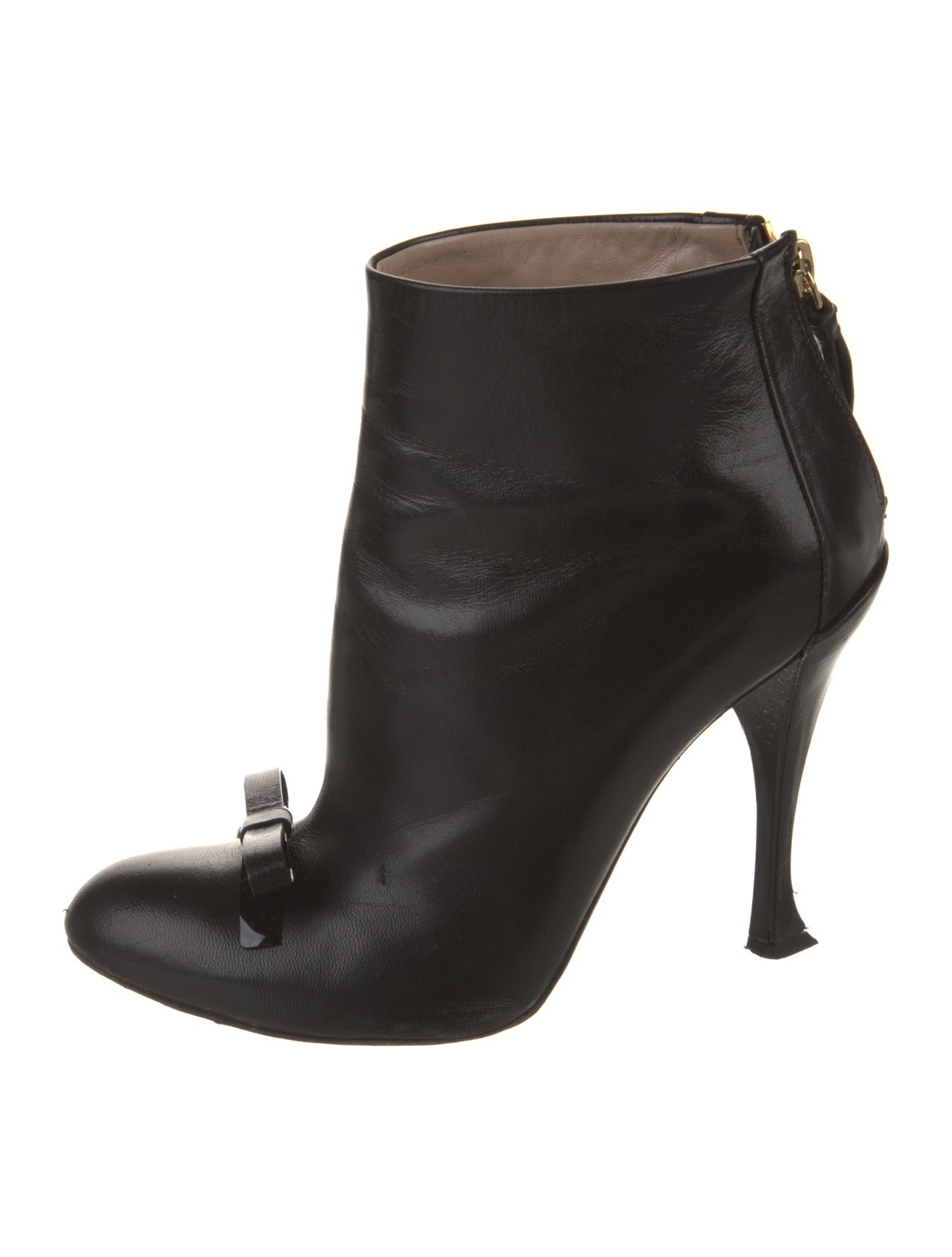 Nina Ricci Leather Bow Accents Boots