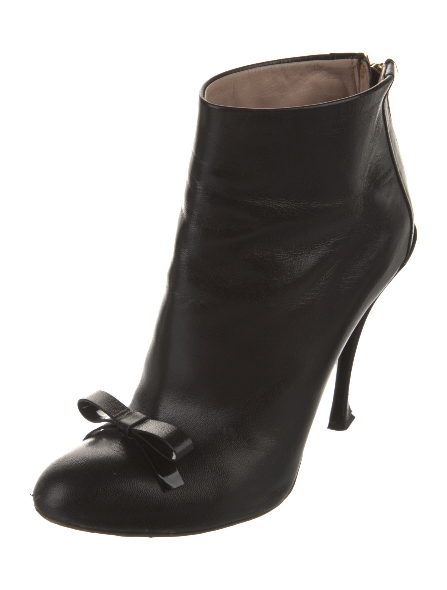 Nina Ricci Leather Bow Accents Boots