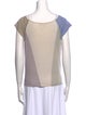 Nina Ricci Colorblock Pattern V-Neck Top