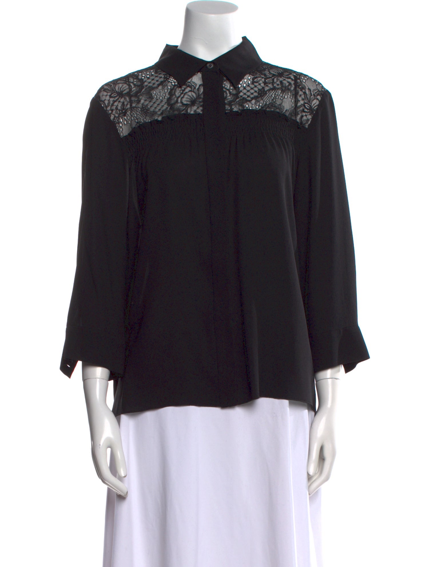 Nina Ricci Silk Three-Quarter Sleeve Blouse