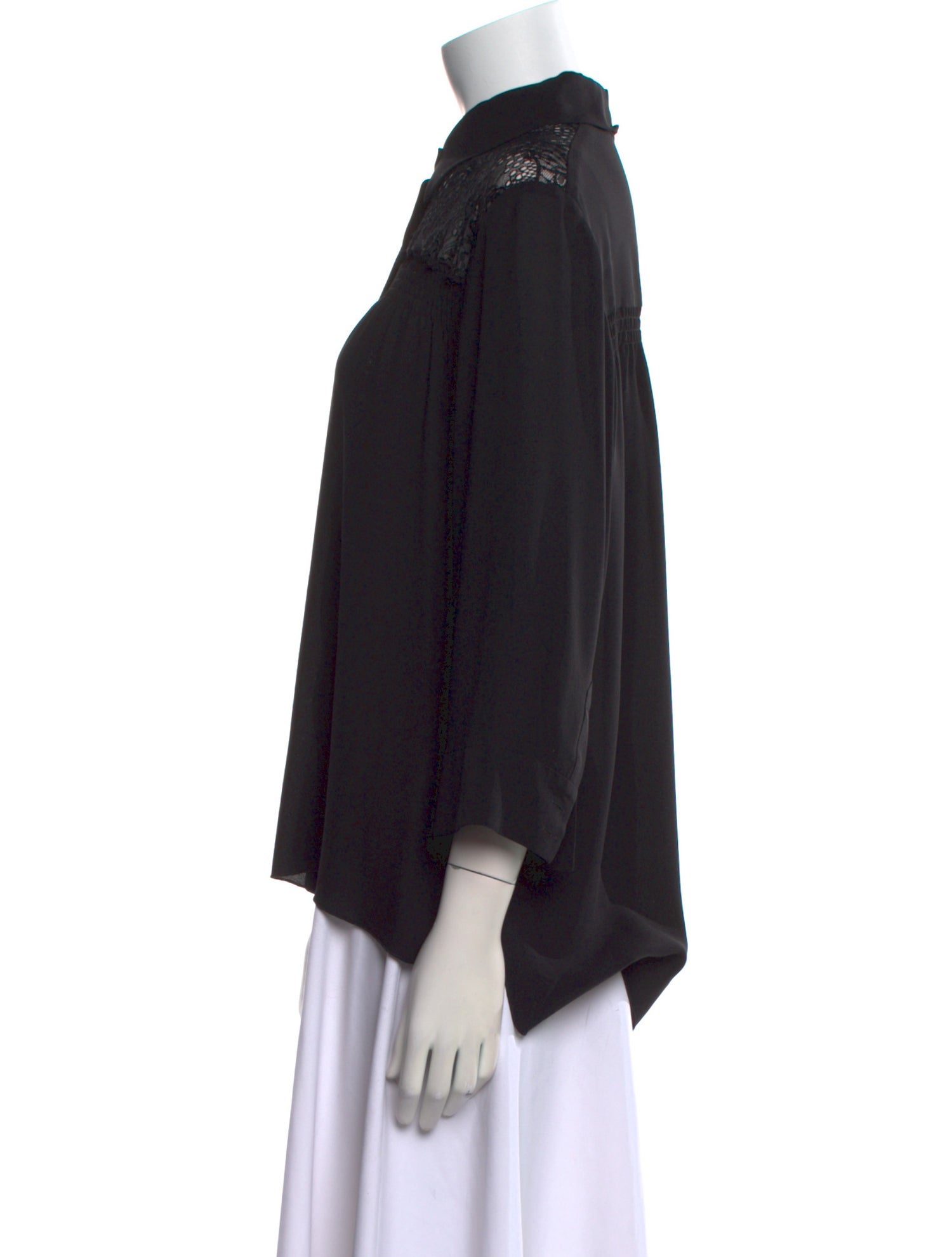 Nina Ricci Silk Three-Quarter Sleeve Blouse