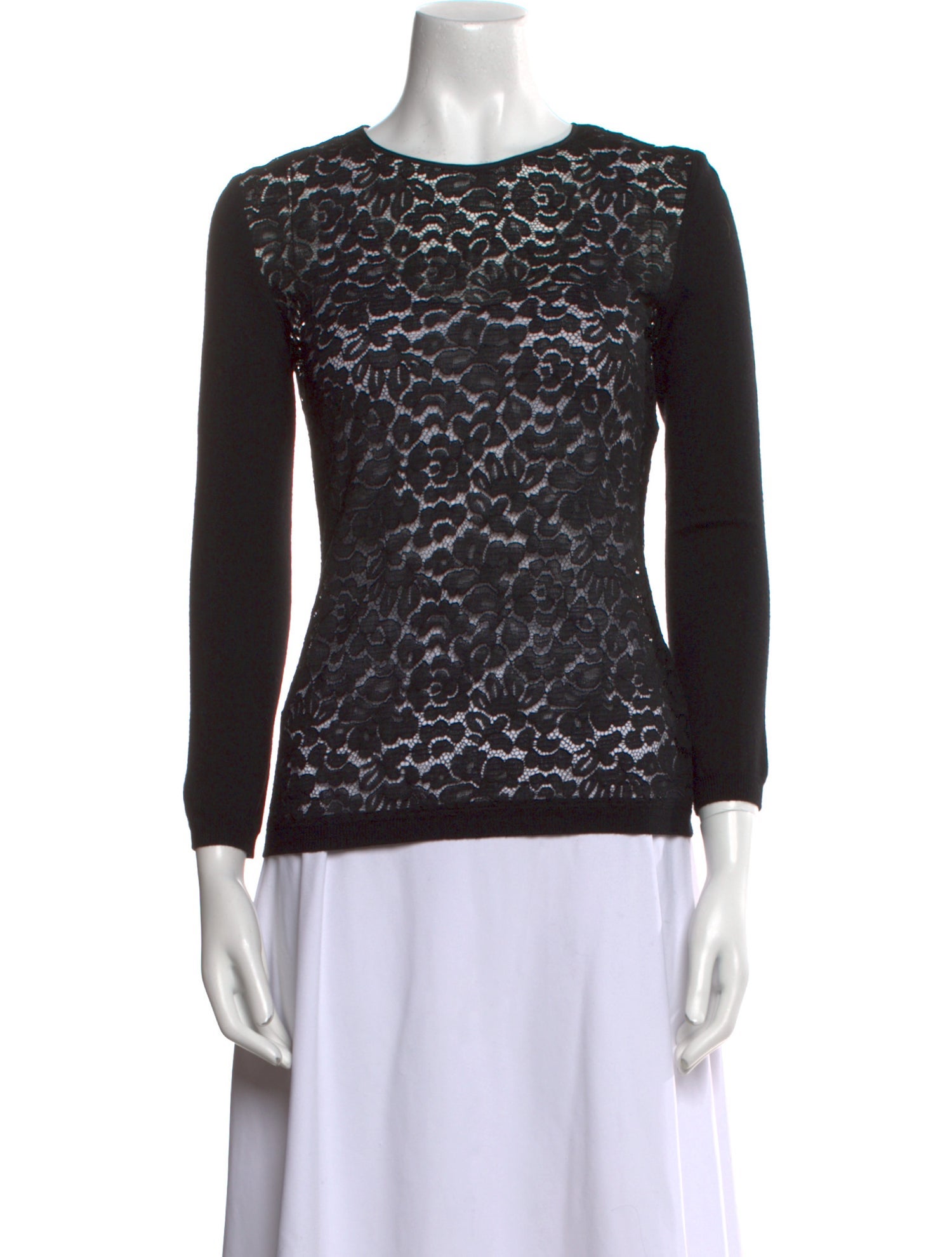 Nina Ricci Lace Pattern Crew Neck Top