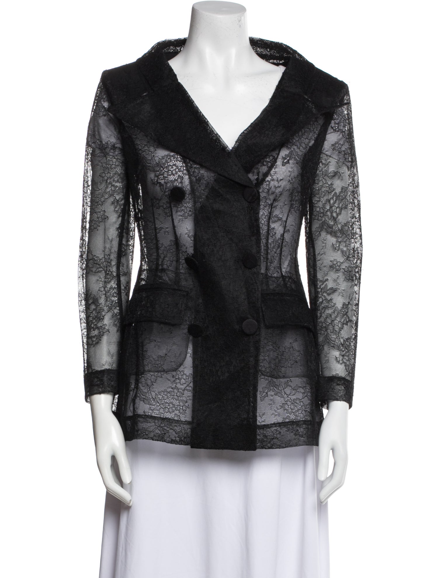 Nina Ricci Virgin Wool Lace Pattern Jacket