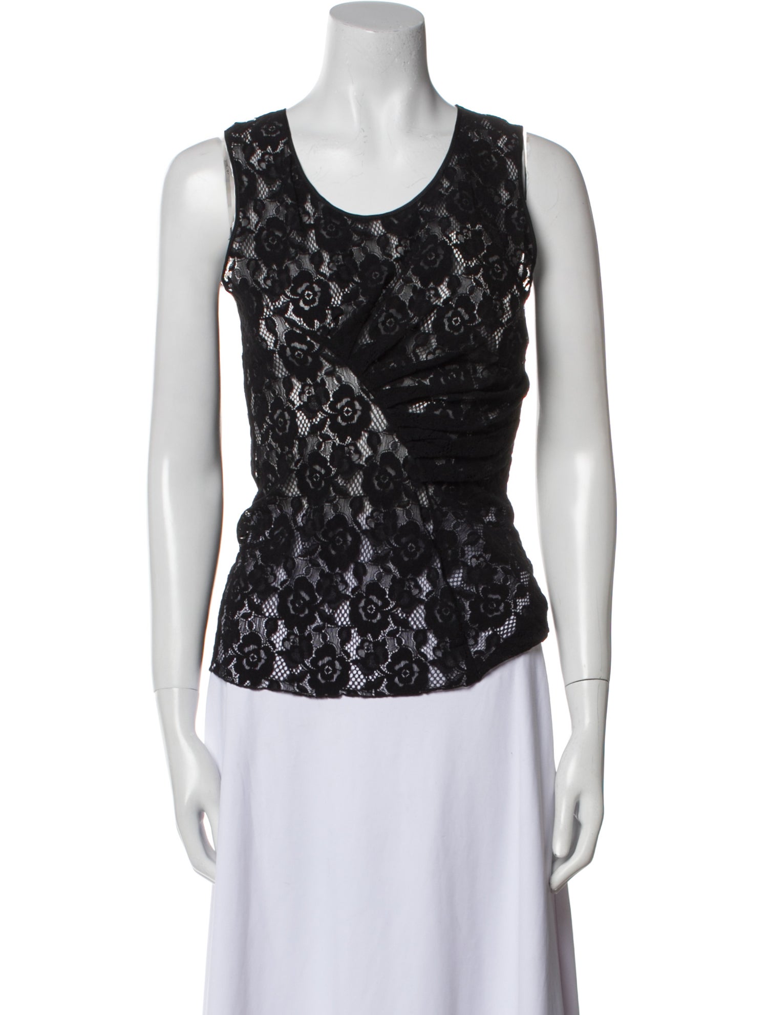 Nina Ricci Lace Pattern Scoop Neck Top