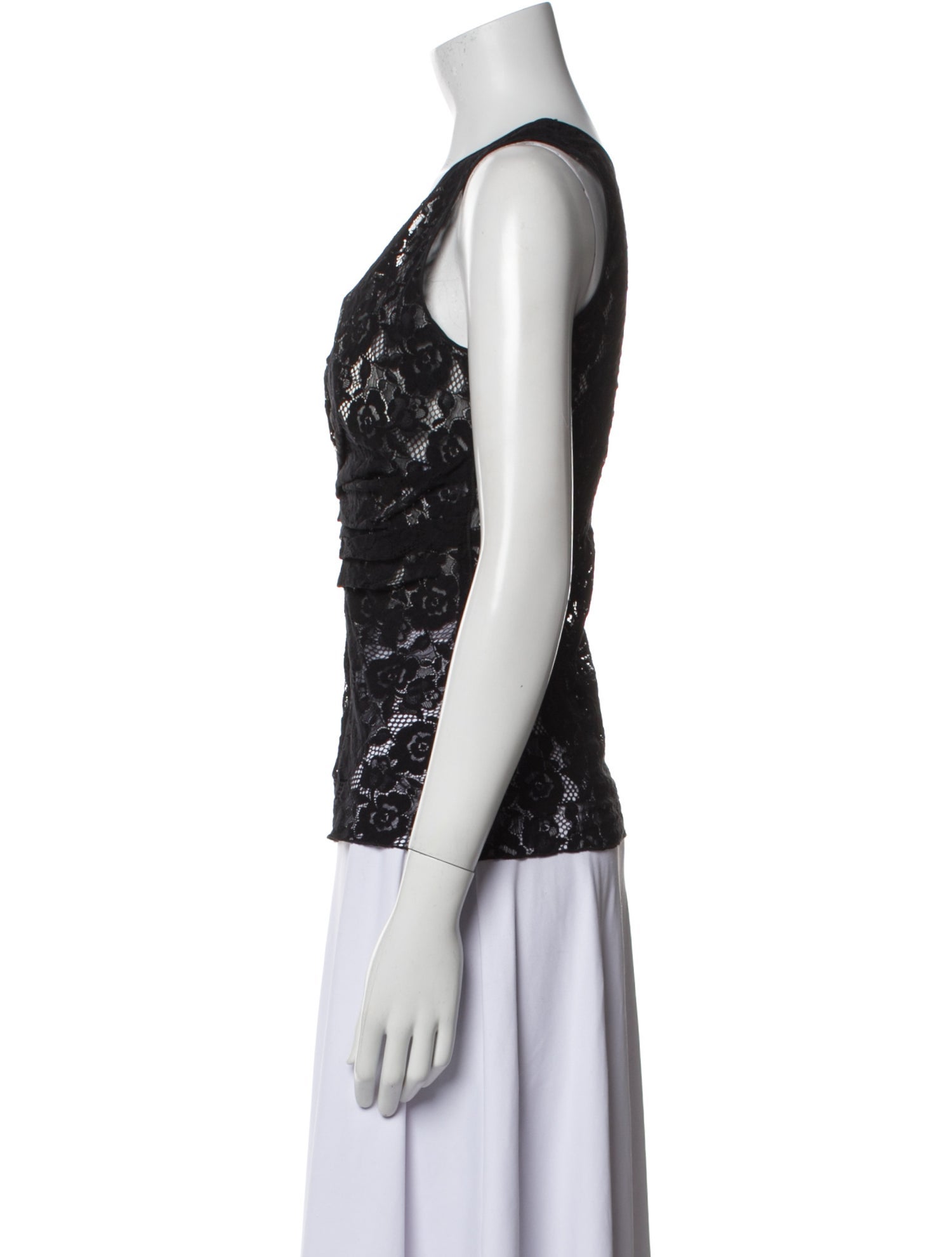 Nina Ricci Lace Pattern Scoop Neck Top