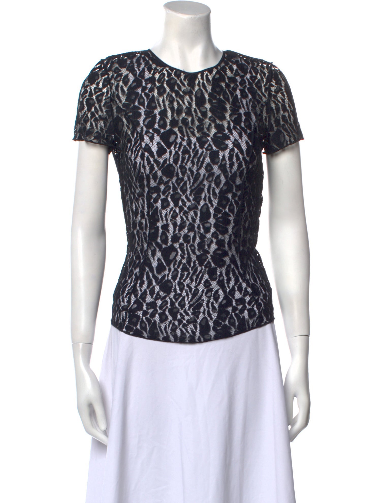 Nina Ricci Lace Animal Print T-Shirt