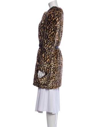 Nina Ricci Faux Fur Animal Print Faux Fur Coat