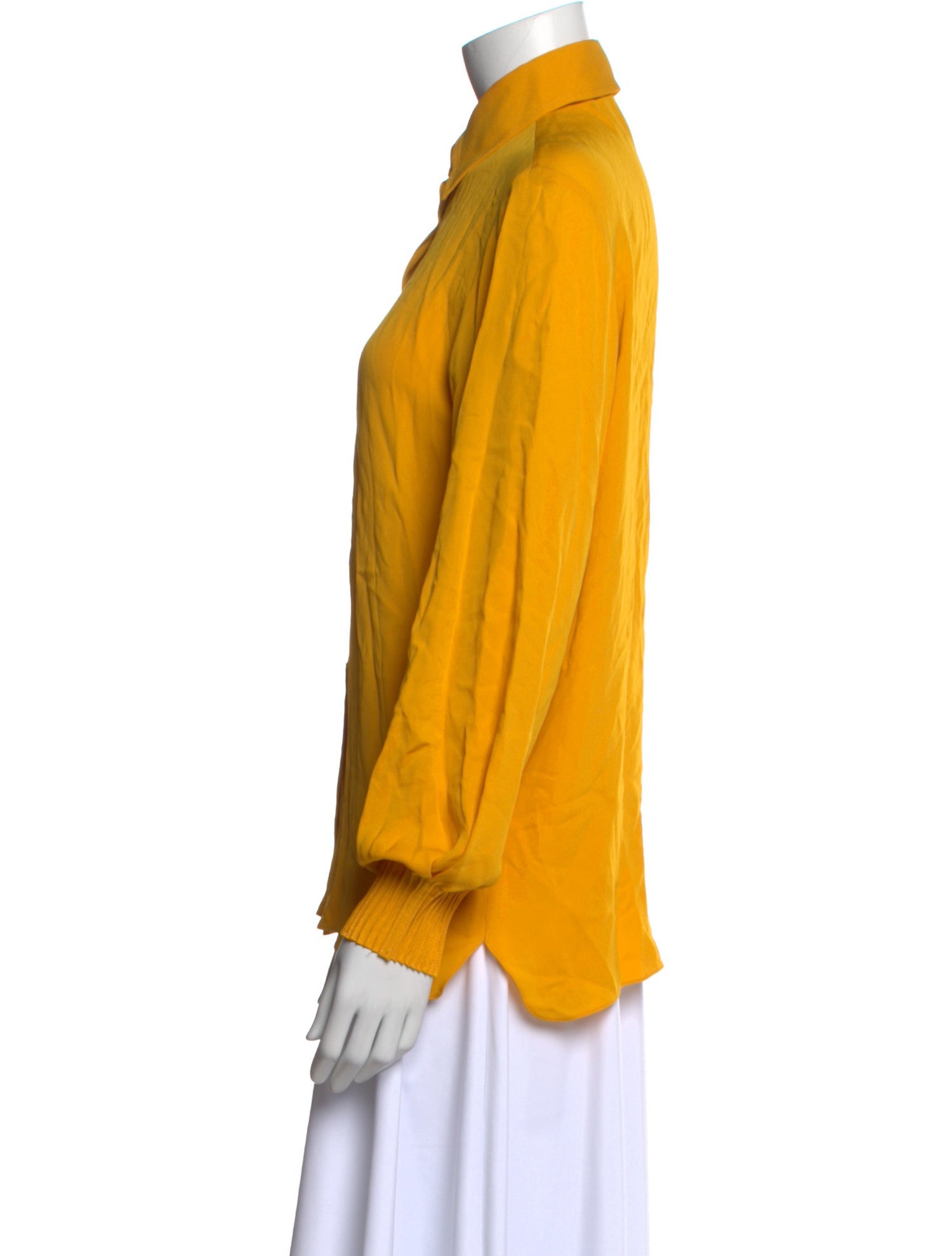 Nina Ricci Silk Long Sleeve Button-Up Top