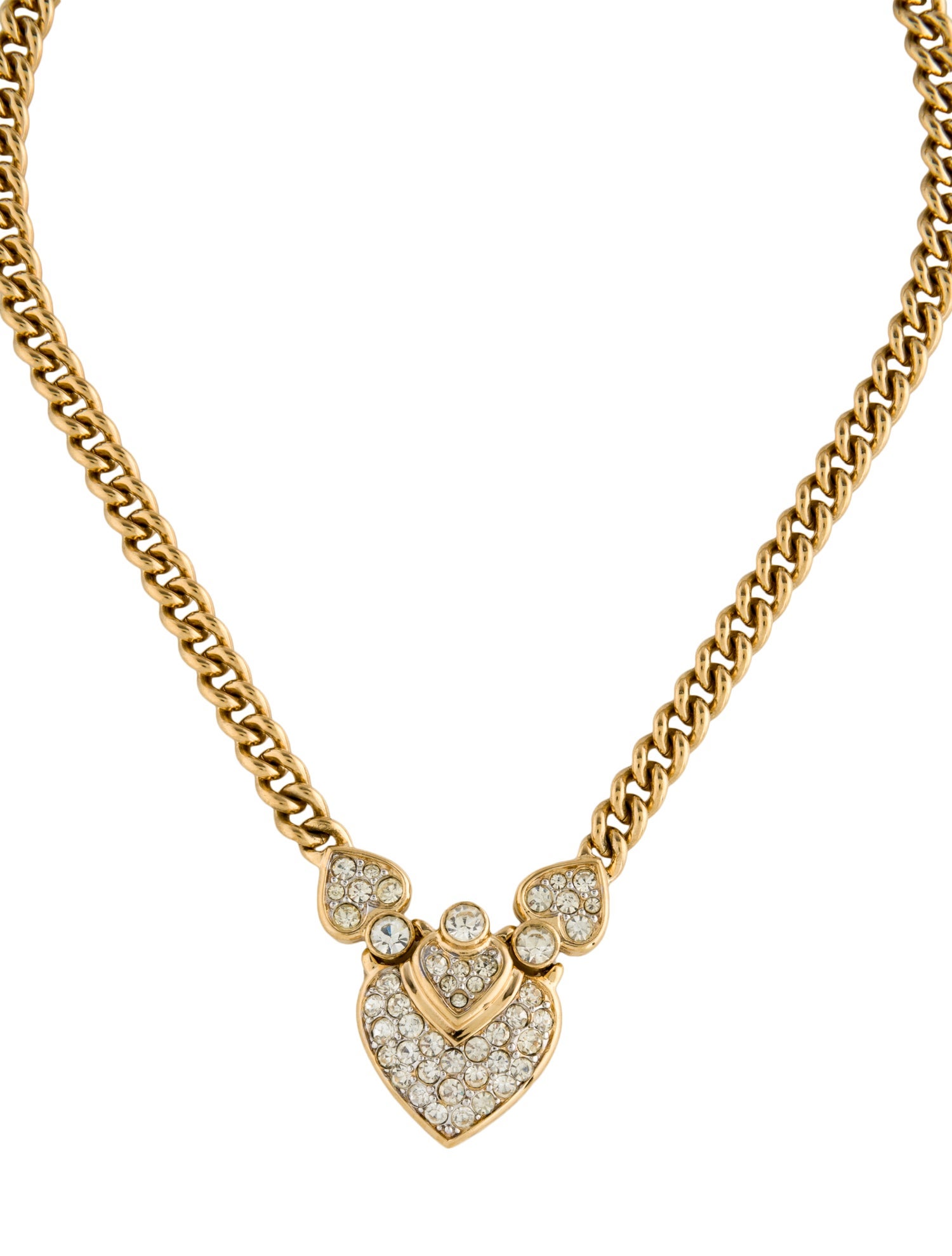 Nina Ricci Crystal Heart Pendant Necklace