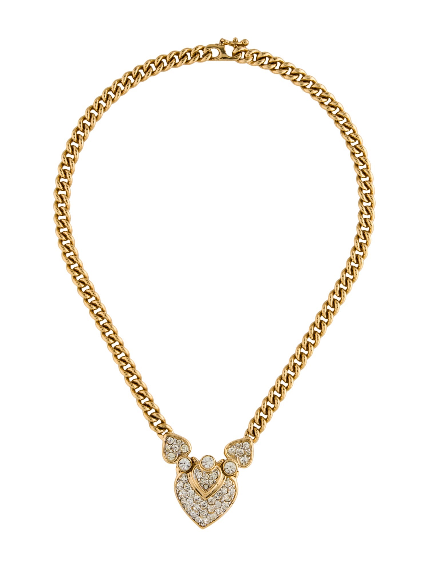 Nina Ricci Crystal Heart Pendant Necklace