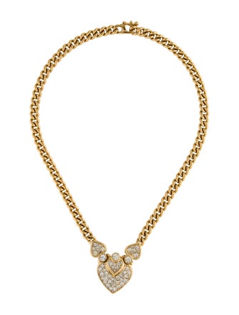 Nina Ricci Crystal Heart Pendant Necklace