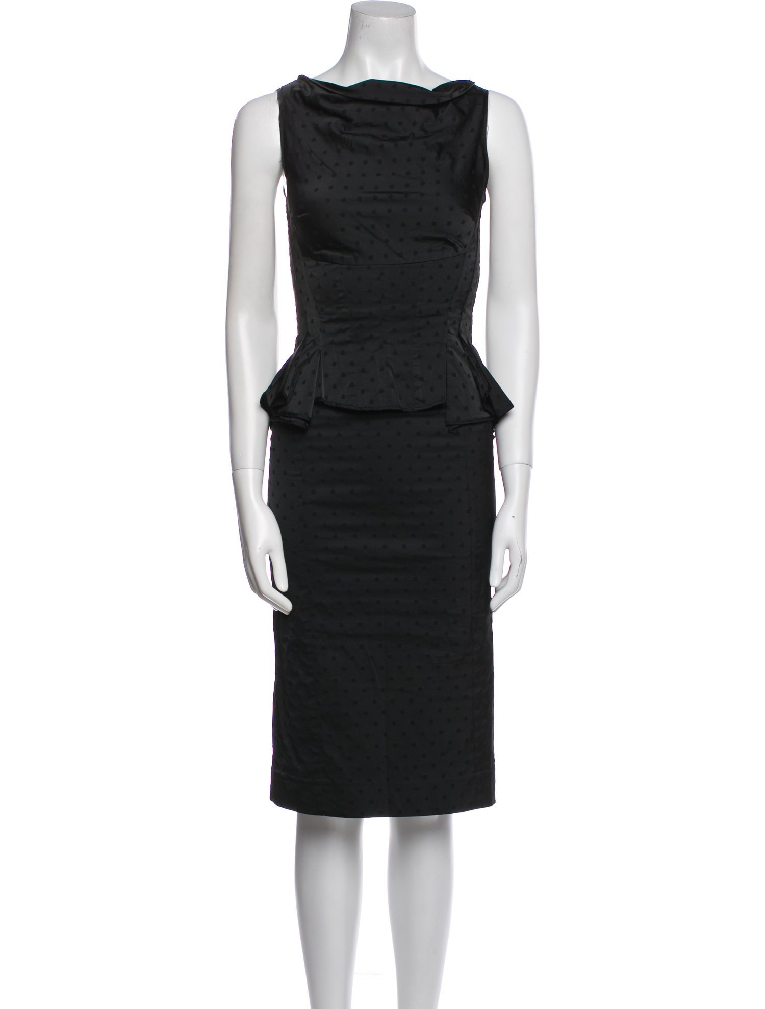 Nina Ricci Cowl Neck Midi Length Dress
