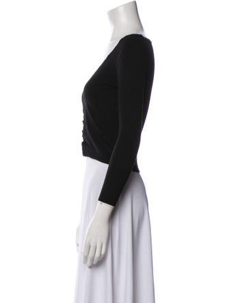 Nina Ricci V-Neck Three-Quarter Sleeve Crop Top