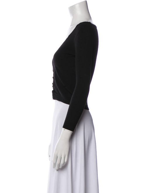 Nina Ricci V-Neck Three-Quarter Sleeve Crop Top