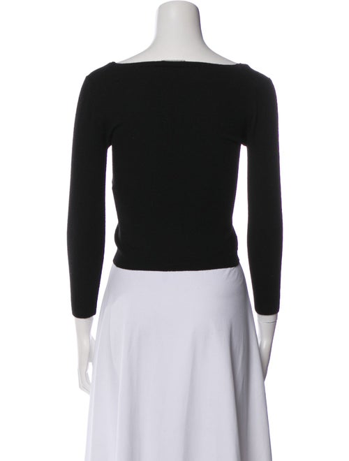 Nina Ricci V-Neck Three-Quarter Sleeve Crop Top