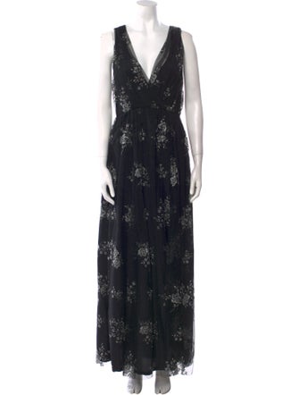 Nina Ricci Floral Print Long Dress