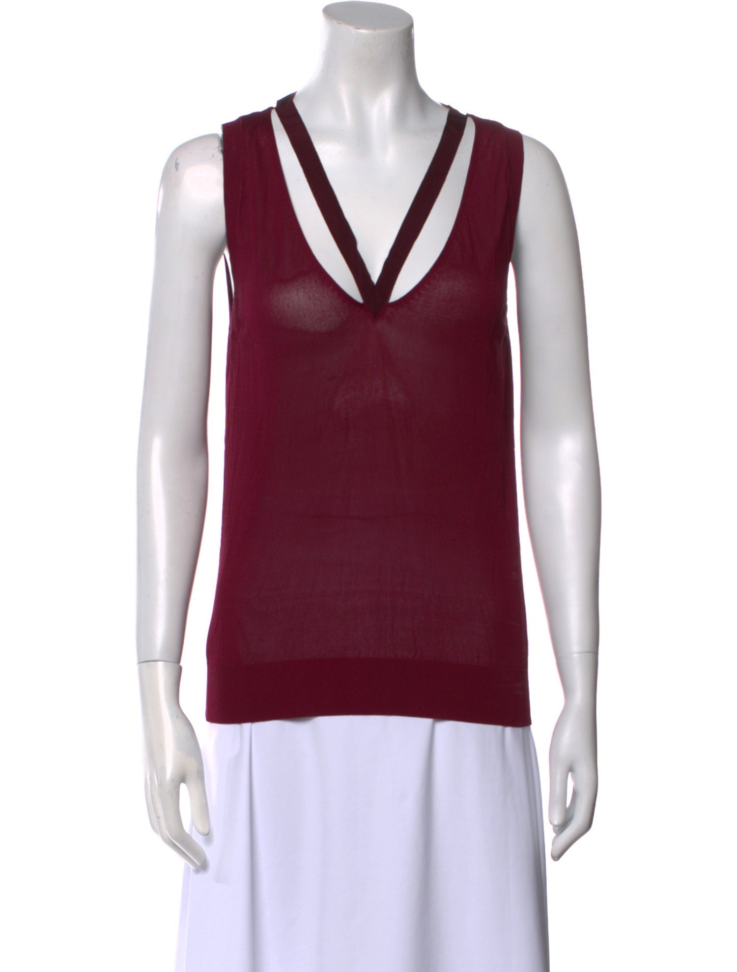 Nina Ricci Silk V-Neck Top