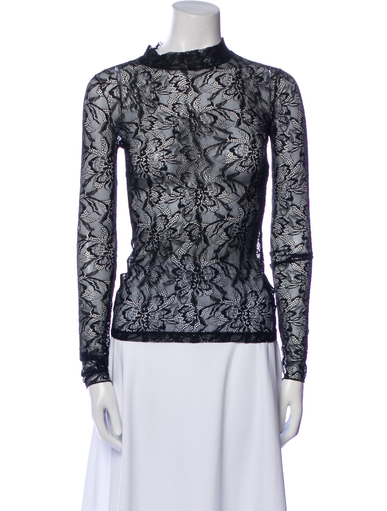 Nina Ricci Lace Pattern Mock Neck Sweater w/ Tags