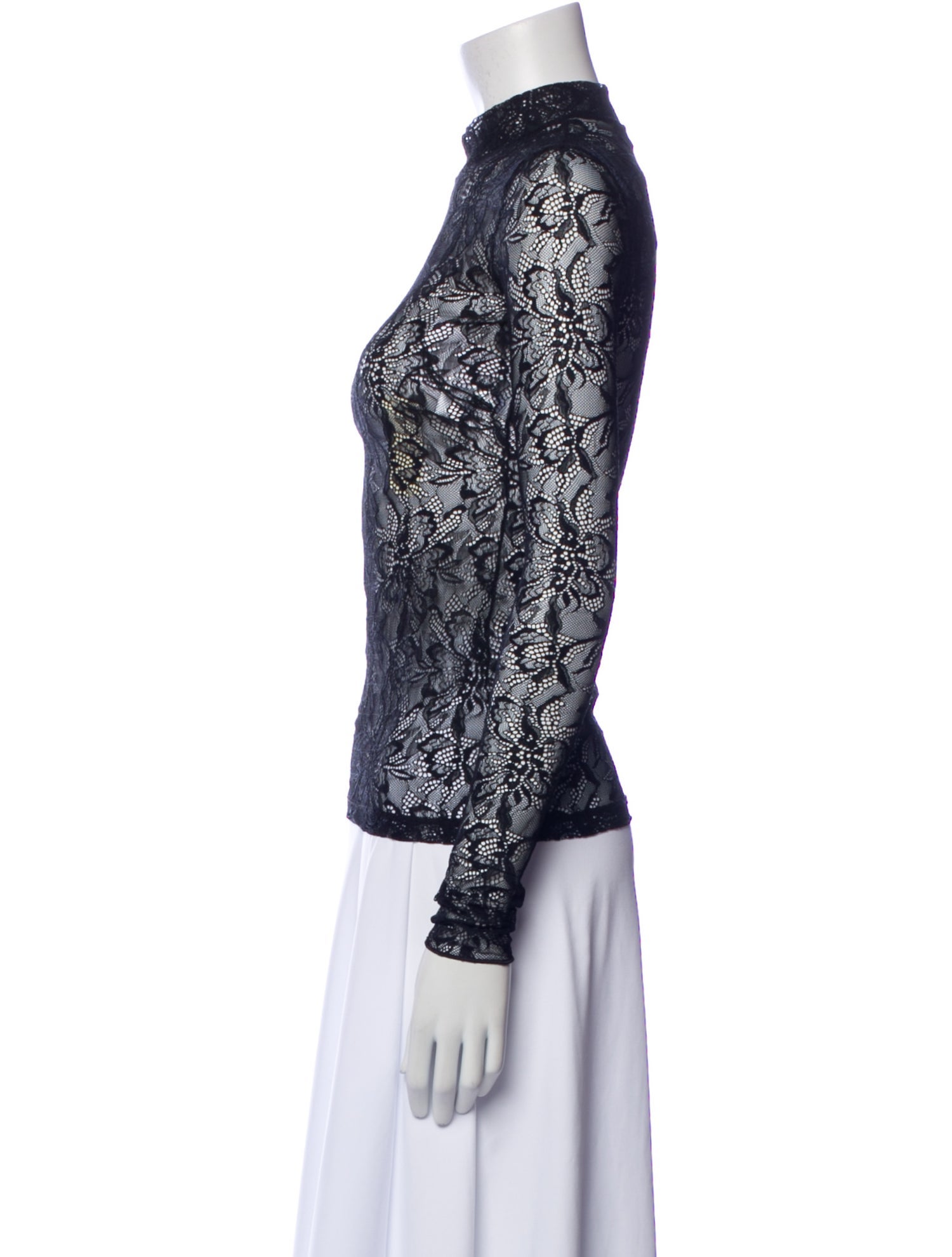 Nina Ricci Lace Pattern Mock Neck Sweater w/ Tags