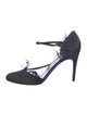 Nina Ricci Satin Feather Trim D'Orsay Pumps
